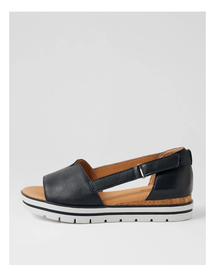 Ashiers Navy Leather Sandals image 1