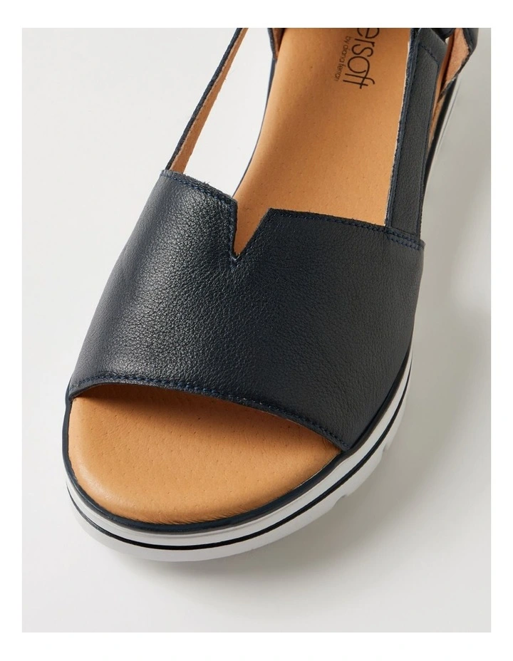Ashiers Navy Leather Sandals image 4