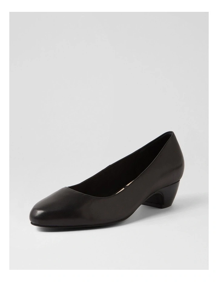 Navya Black Leather Heels image 2