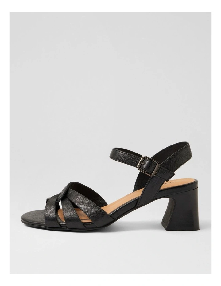Jaydie Black Veneer Leather Sandals image 1