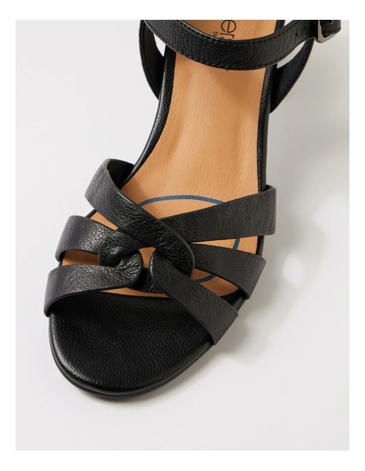 Jaydie Black Veneer Leather Sandals image 4