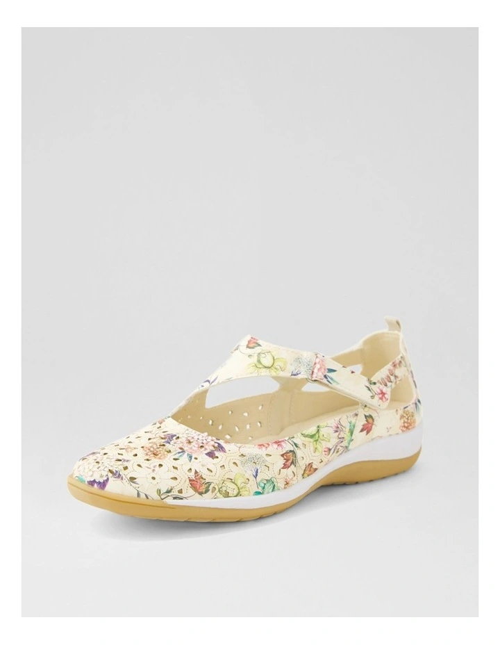 Ardon Beige Wildflower Flat Shoes image 2