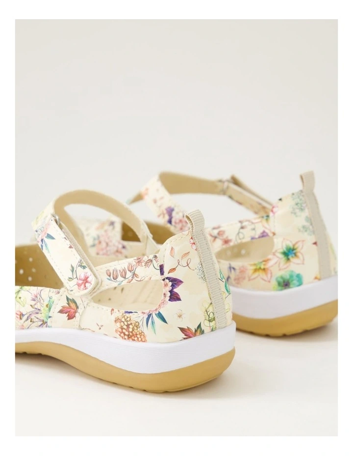 Ardon Beige Wildflower Flat Shoes image 5