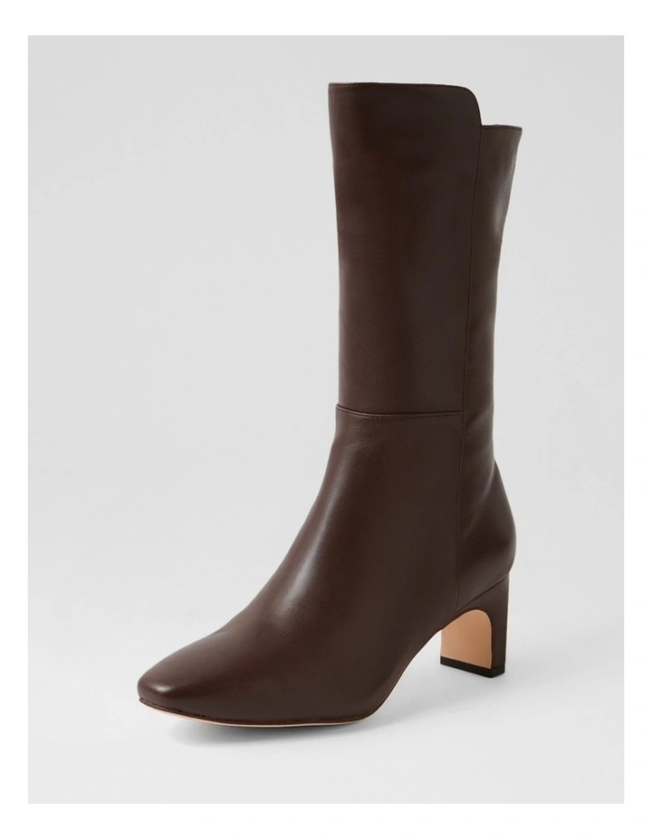 Simplee Choc Leather Calf Boots image 2