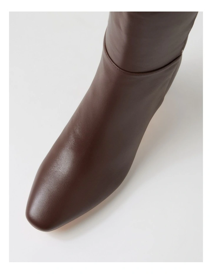 Simplee Choc Leather Calf Boots image 4
