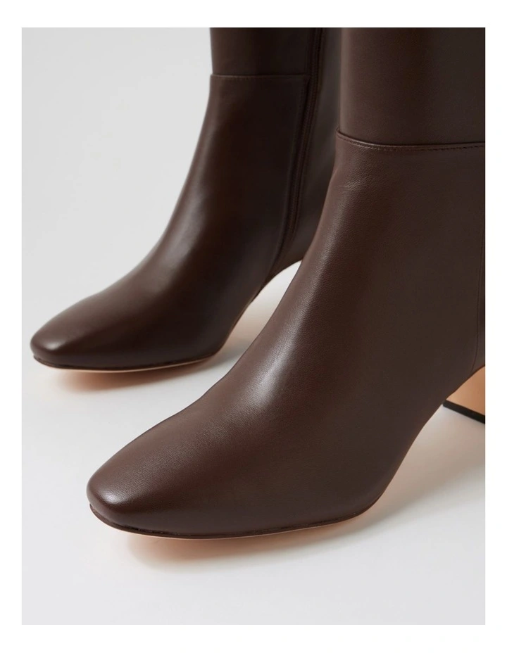 Simplee Choc Leather Calf Boots image 5