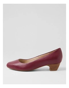 Navya Pomegranate Leather Heels