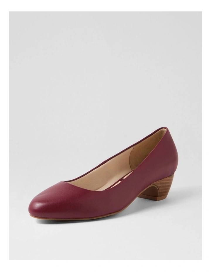 Navya Pomegranate Leather Heels image 2