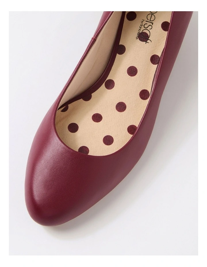 Navya Pomegranate Leather Heels image 4