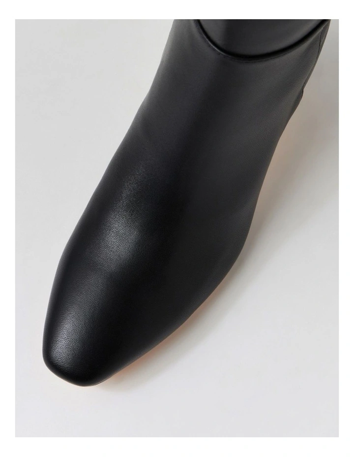Simplee Black Leather Calf Boots image 4