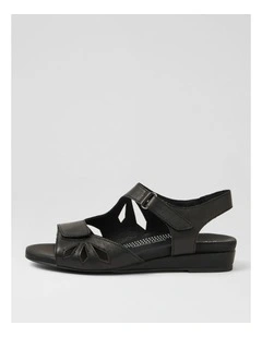 Jacalyn Black Leather Sandals