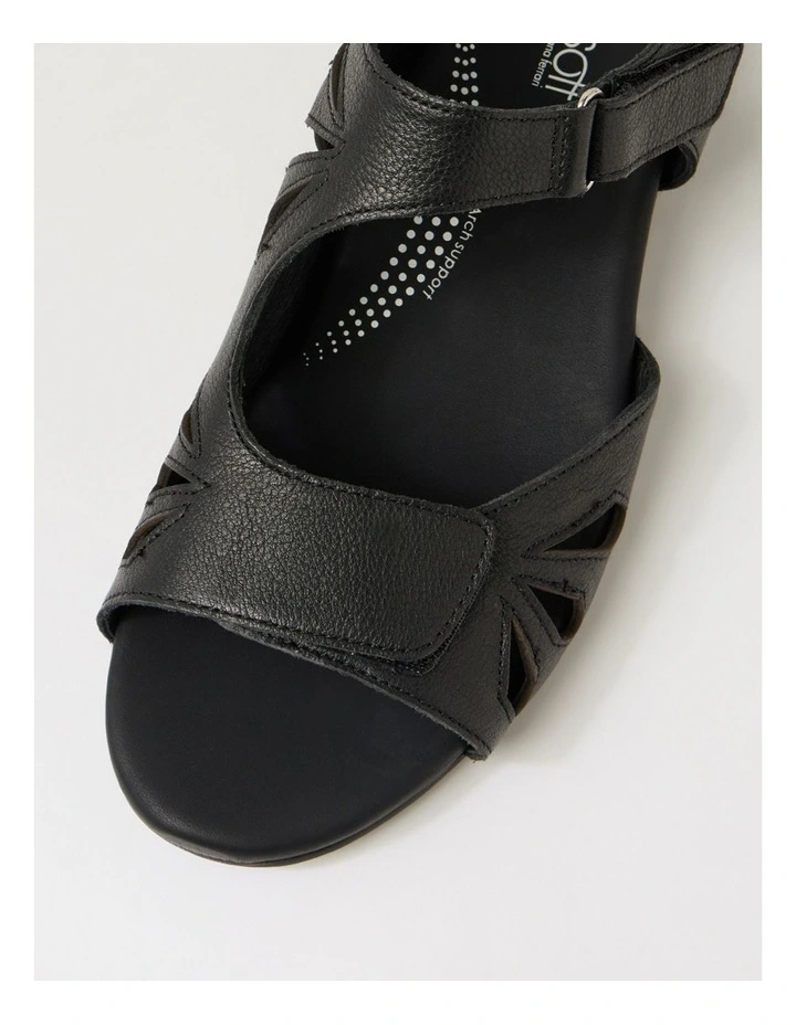 Jacalyn Black Leather Sandals image 4