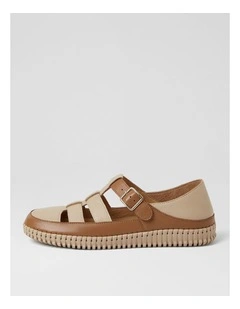 Jolcie Dark Tan Camel Leather Flats