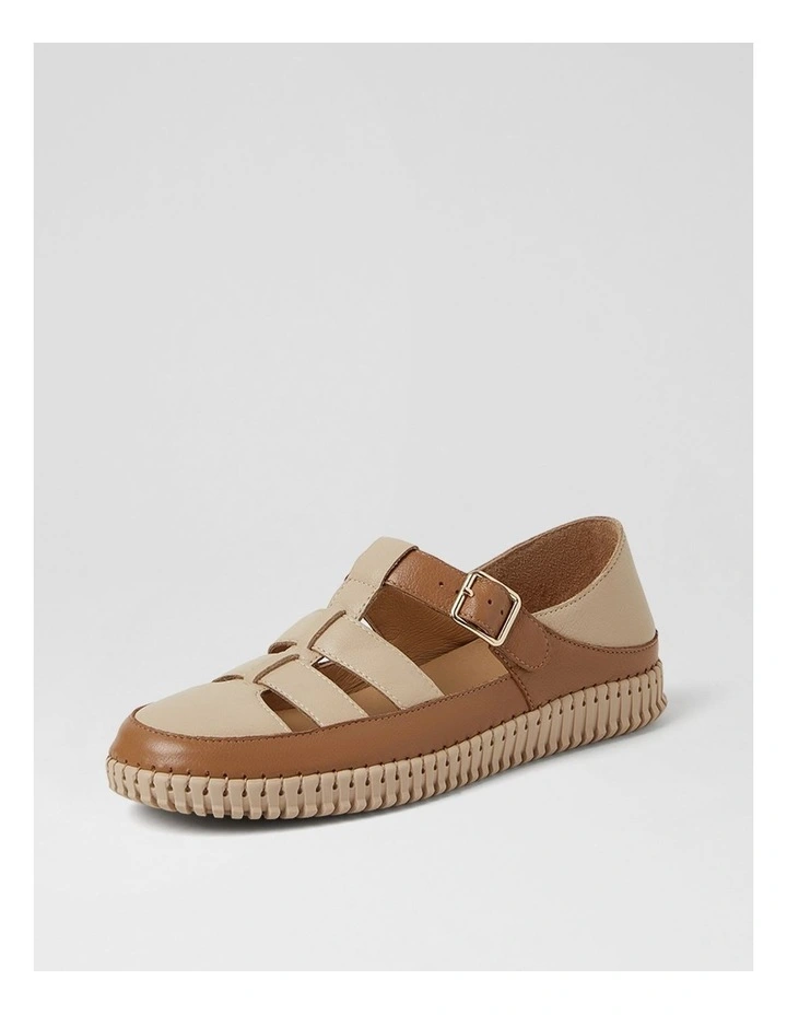 Jolcie Dark Tan Camel Leather Flats image 2