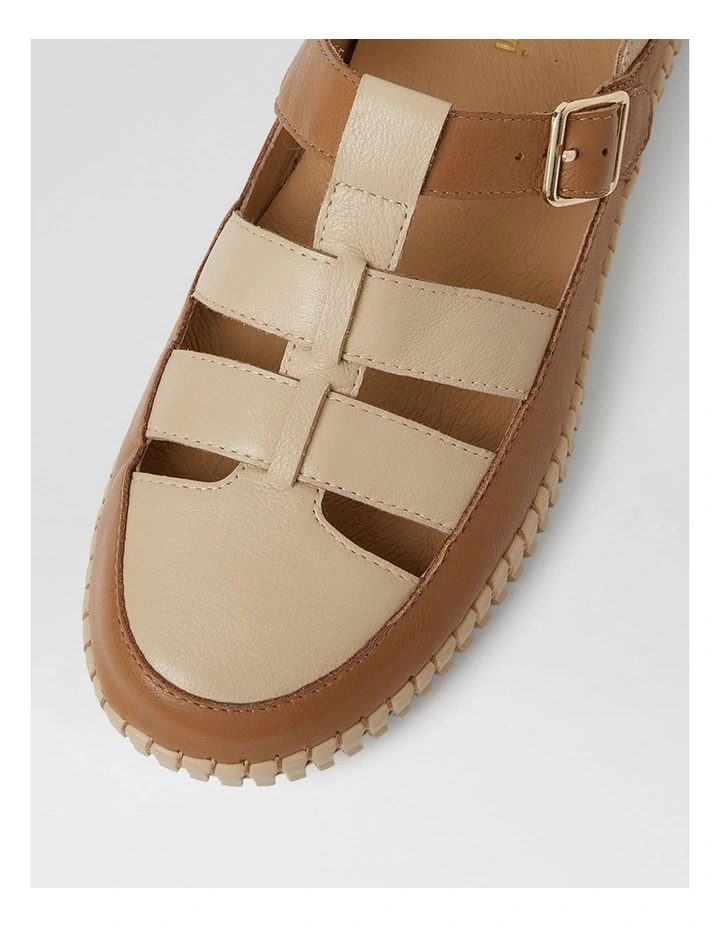 Jolcie Dark Tan Camel Leather Flats image 4