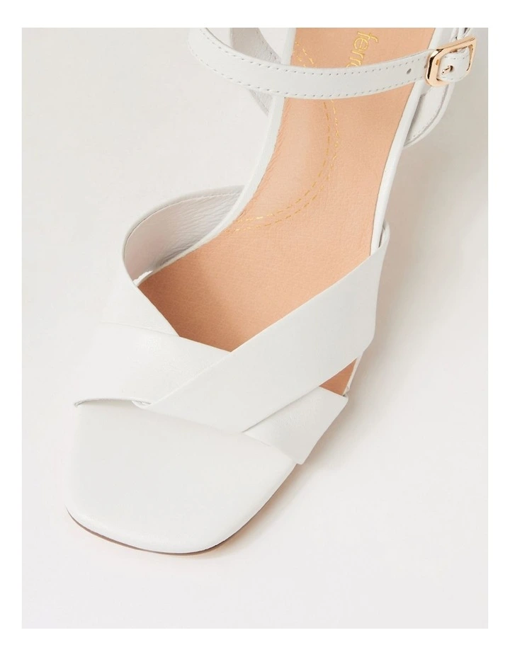 Tinkya White Leather Sandals image 4