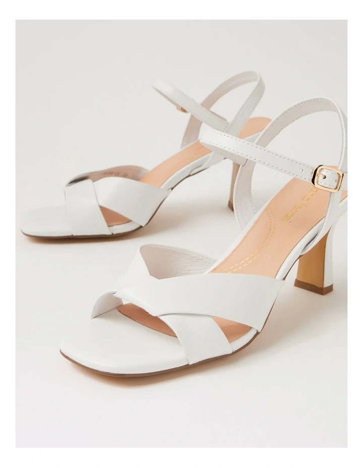 Tinkya White Leather Sandals image 5