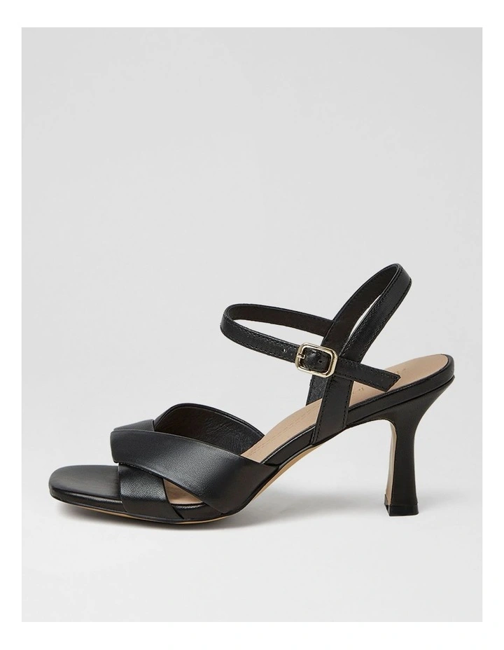 Tinkya Black Leather Heeled Sandals image 1