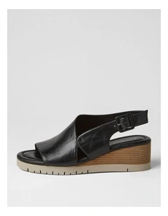 Vinka Black Taupe Leather Sandals