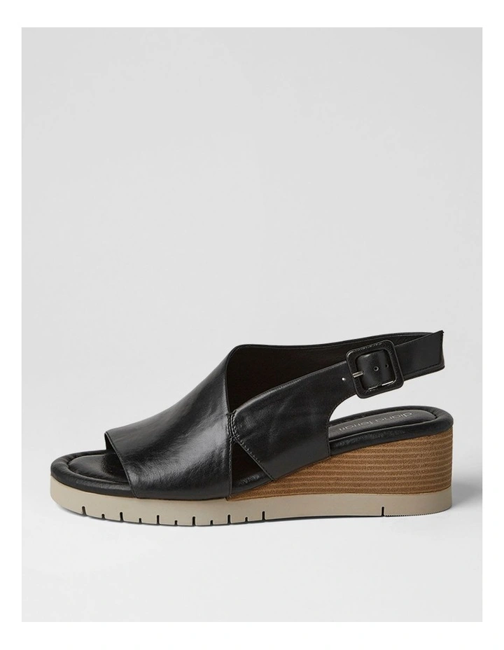 Vinka Black Taupe Leather Sandals image 1