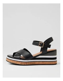 Bambe Black Leather Sandals
