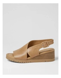 Vinka Cappuccino Leather Heeled Sandals