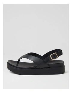 Bexta Black Leather Sandals