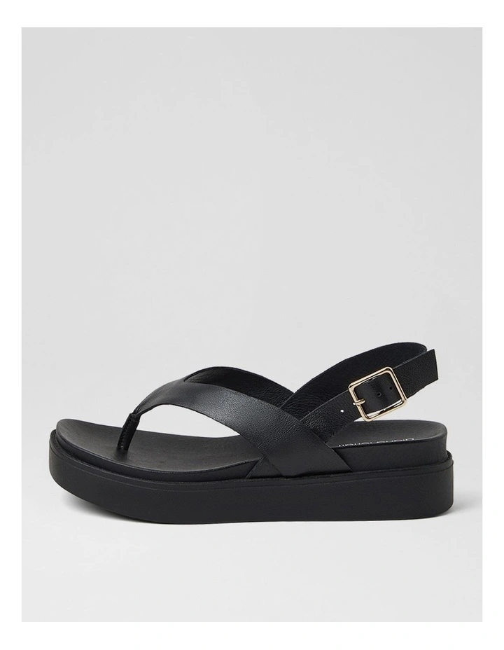 Bexta Black Leather Sandals image 1