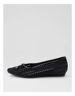 Chamomile Black Jewels Flat Shoes