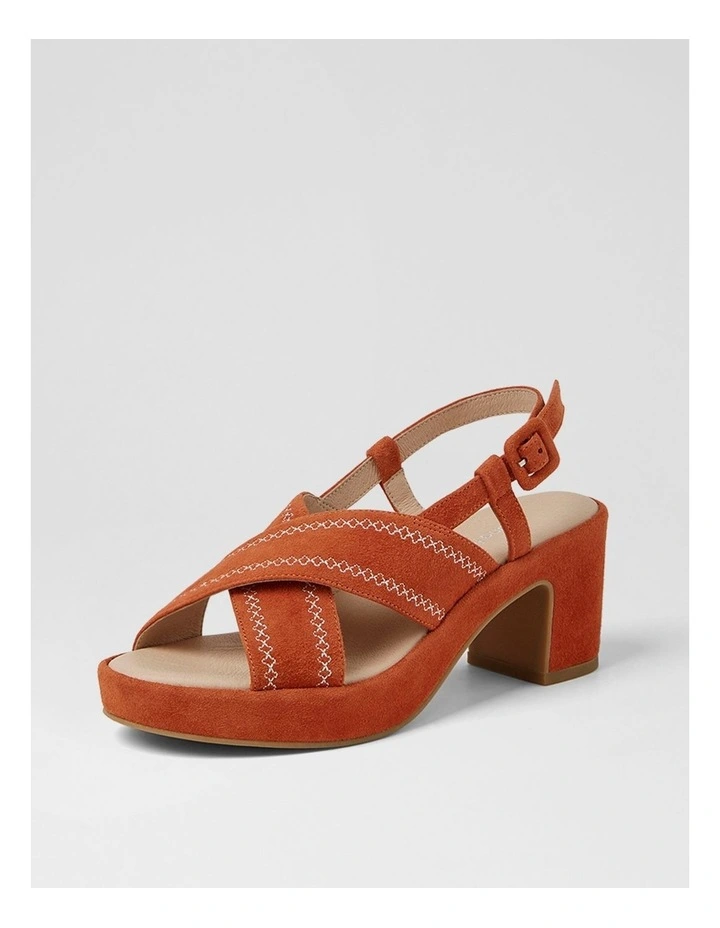Bynndi Rust Suede Platform Sandals image 2