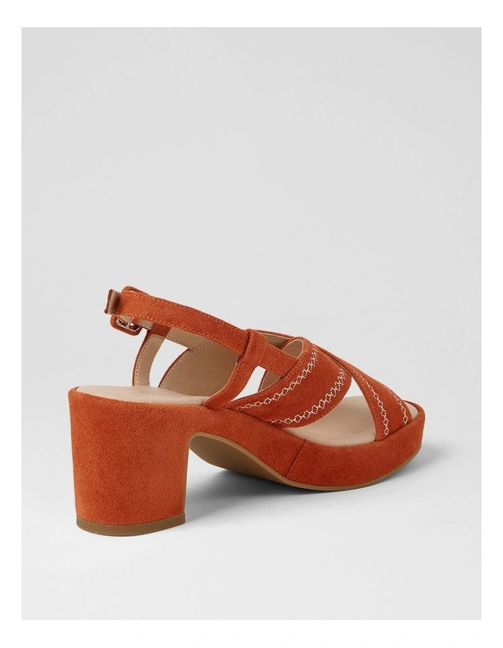 Bynndi Rust Suede Platform Sandals image 3