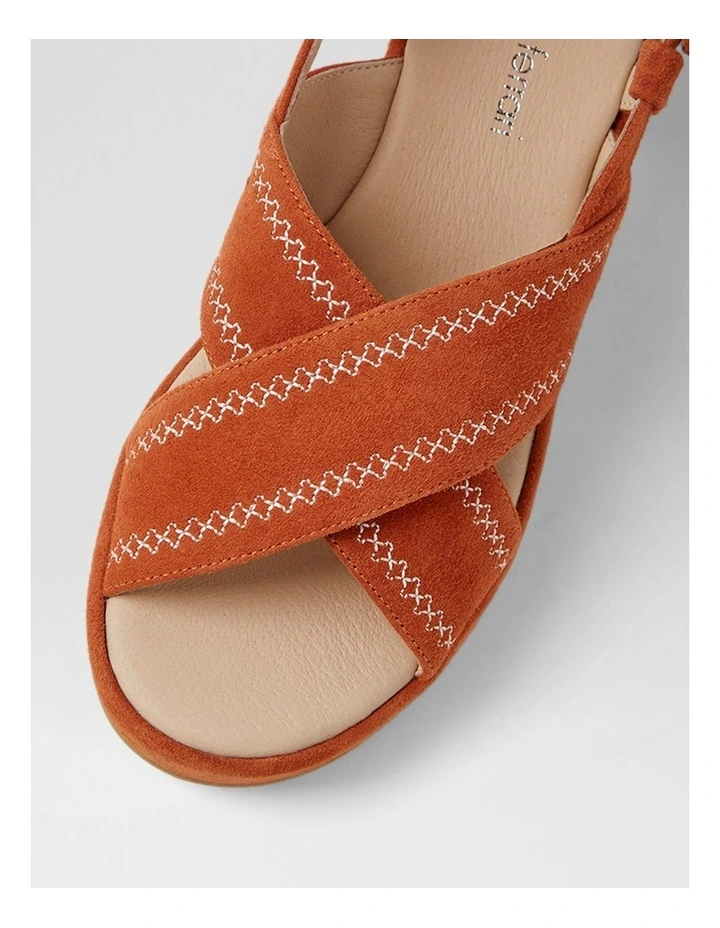 Bynndi Rust Suede Platform Sandals image 4