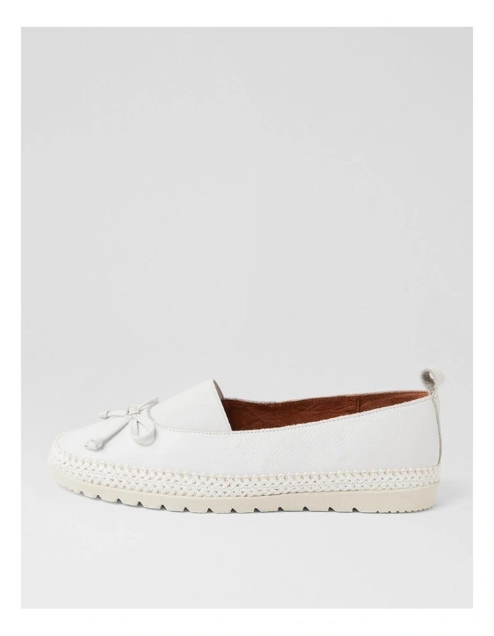 Aslynn White Leather Flat Shoes image 1