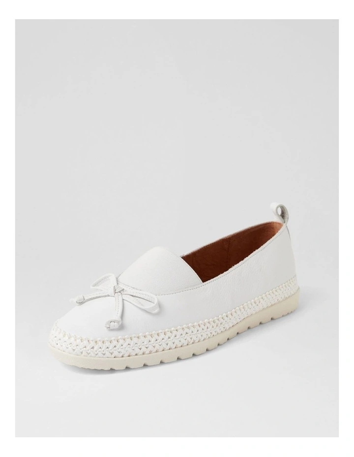 Aslynn White Leather Flat Shoes image 2