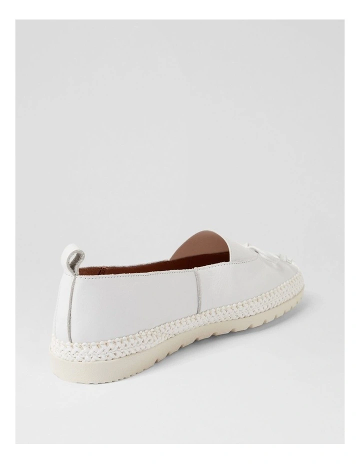 Aslynn White Leather Flat Shoes image 3
