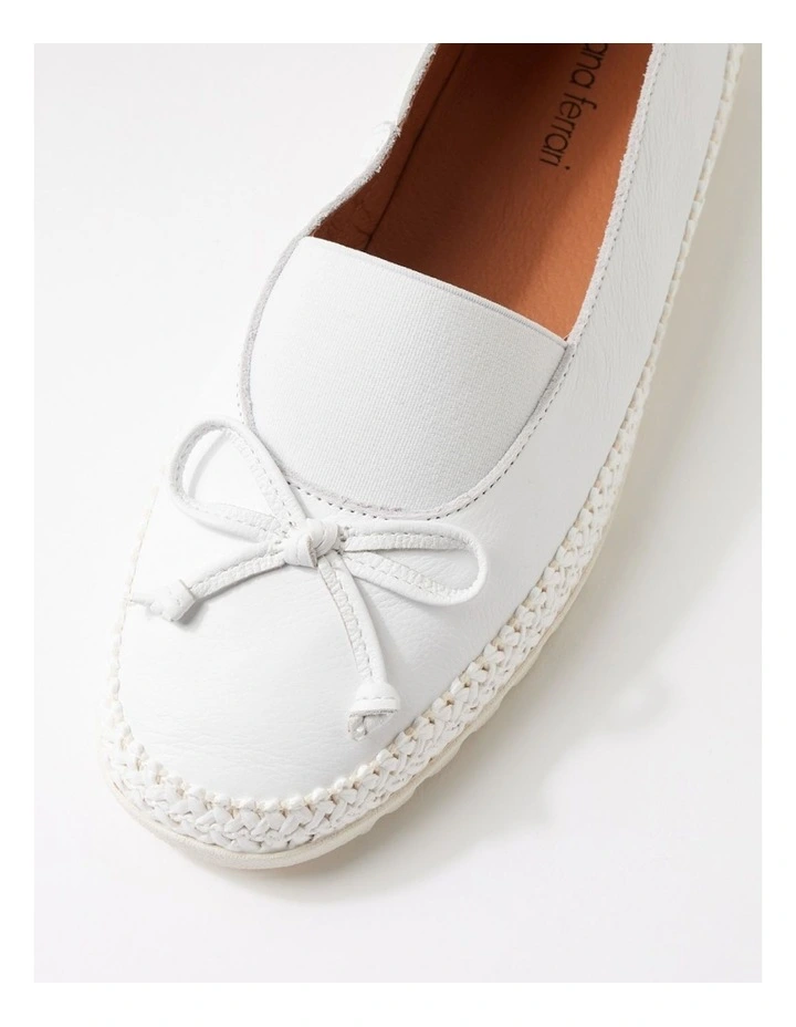 Aslynn White Leather Flat Shoes image 4