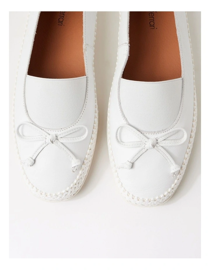 Aslynn White Leather Flat Shoes image 5