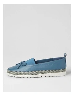 Aslynn Dark Denim Leather Ballet Flats