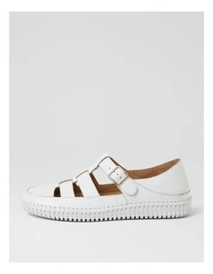Jolcie White Leather Flats