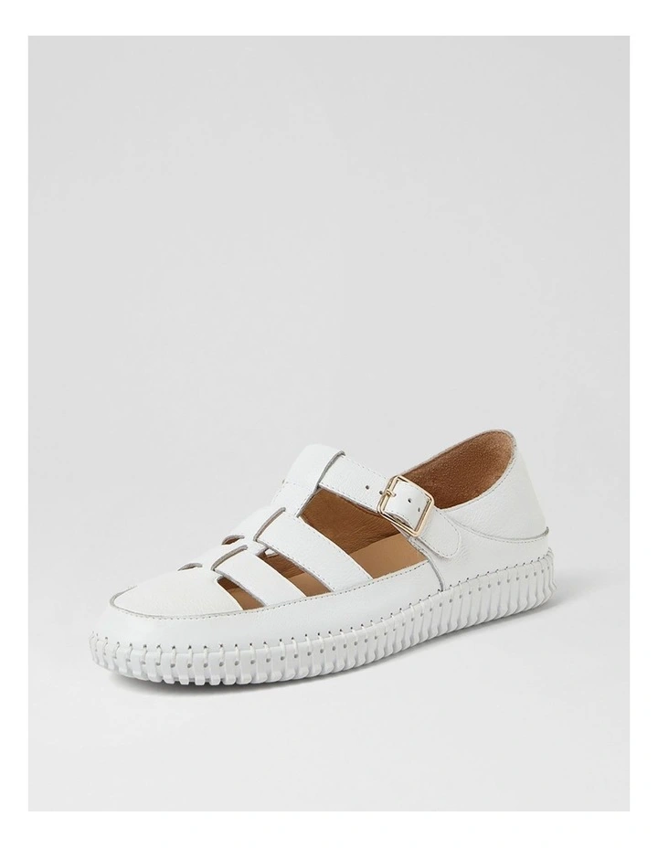 Jolcie White Leather Flats image 2
