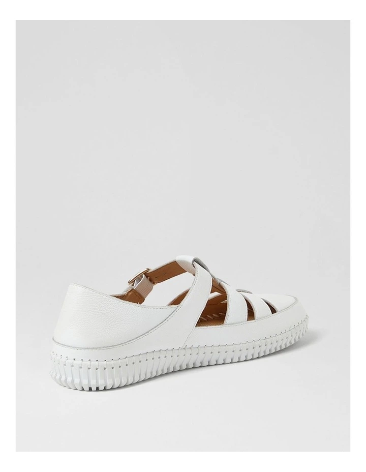 Jolcie White Leather Flats image 3