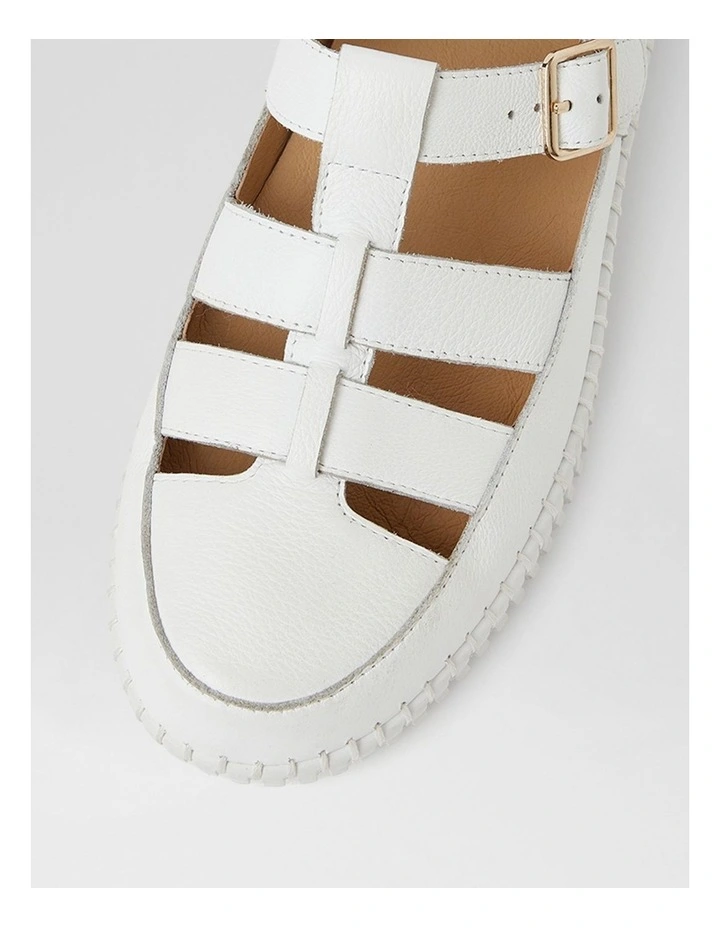 Jolcie White Leather Flats image 4