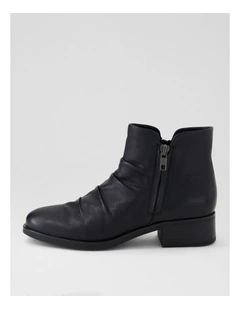 Elish Black Leather Ankle Boots