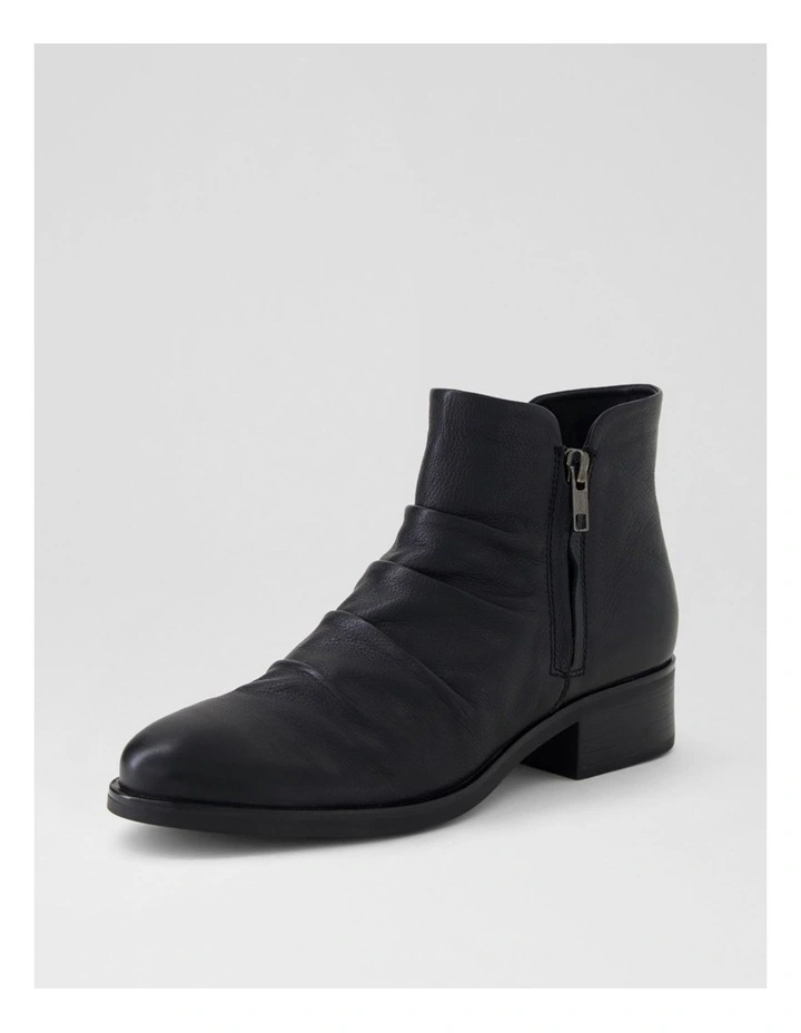 Elish Black Leather Ankle Boots image 2