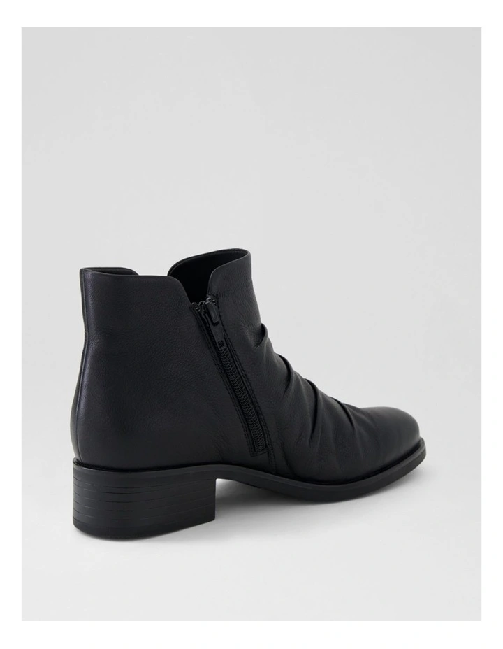 Elish Black Leather Ankle Boots image 3