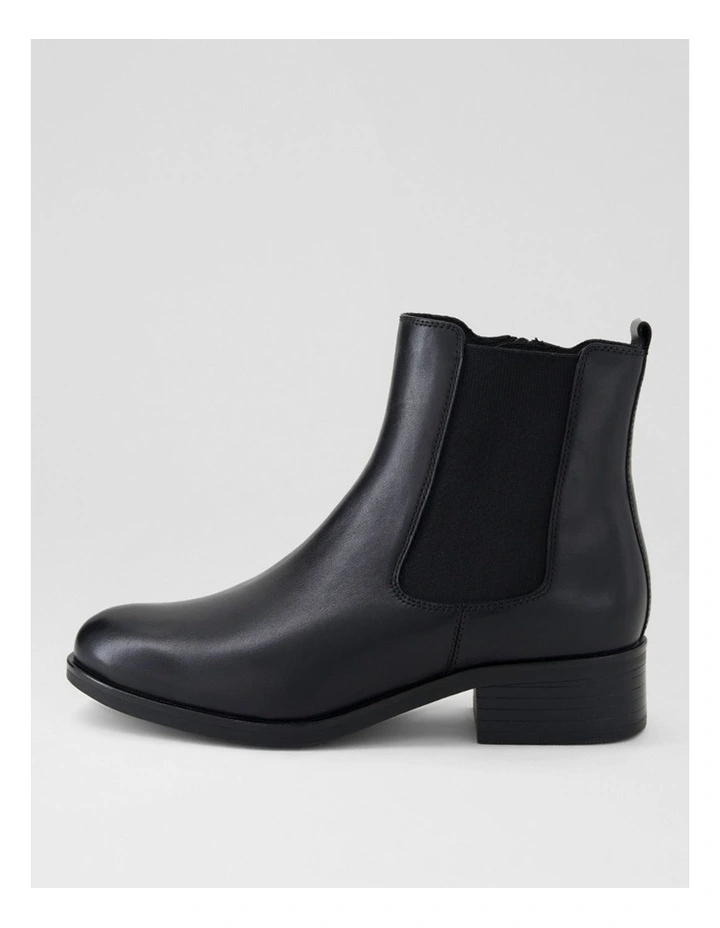 Elsies Black Burnished Leather Ankle Boots image 1