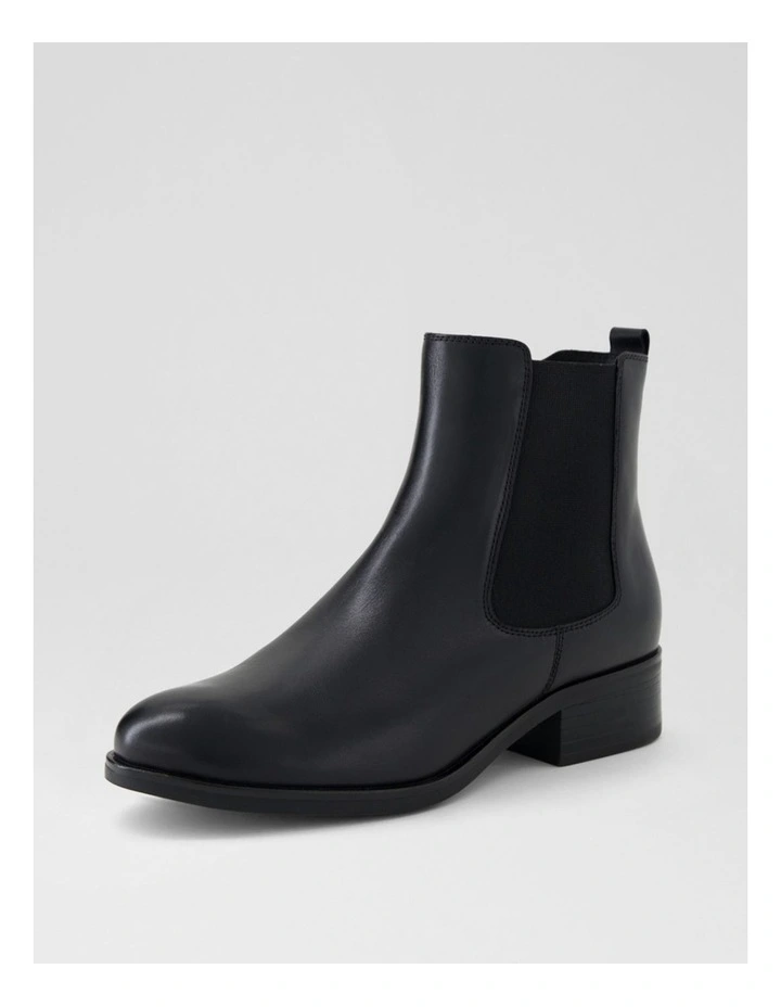Elsies Black Burnished Leather Ankle Boots image 2