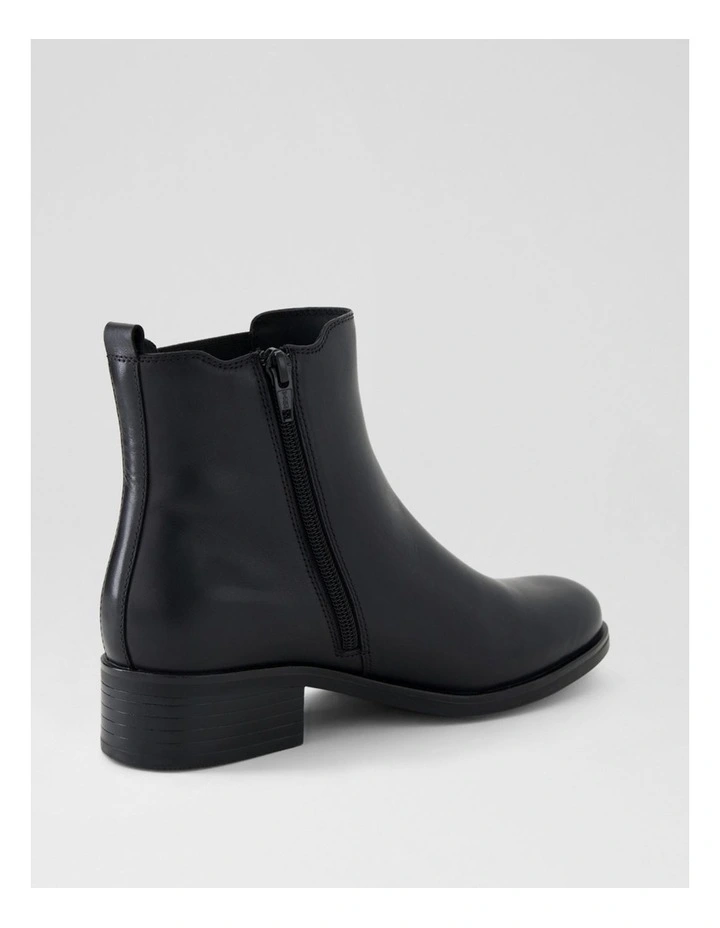 Elsies Black Burnished Leather Ankle Boots image 3