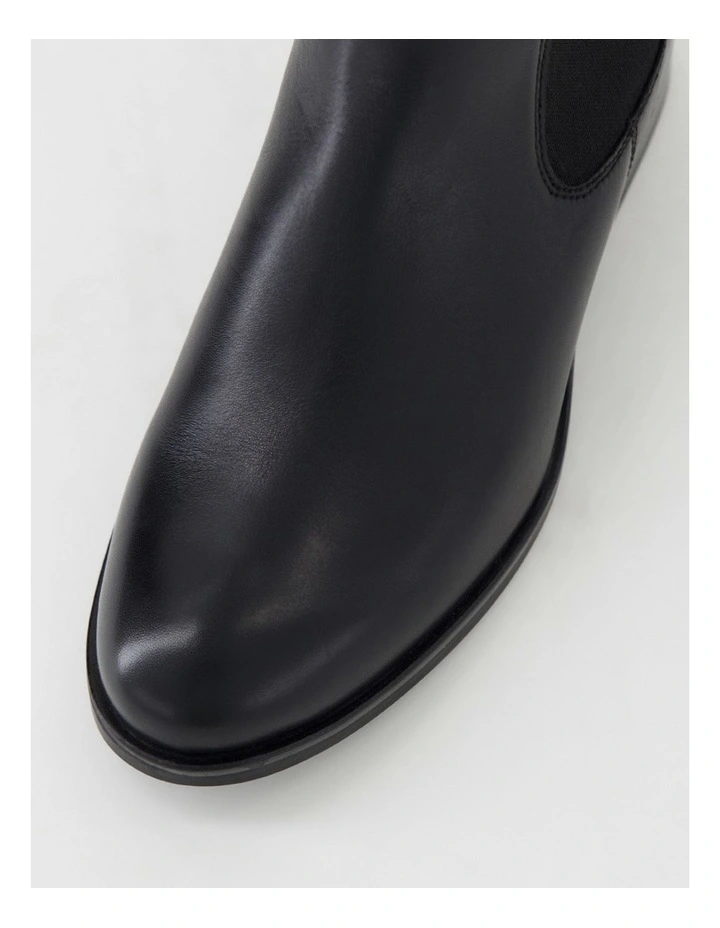 Elsies Black Burnished Leather Ankle Boots image 4