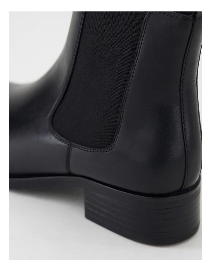 Elsies Black Burnished Leather Ankle Boots image 5